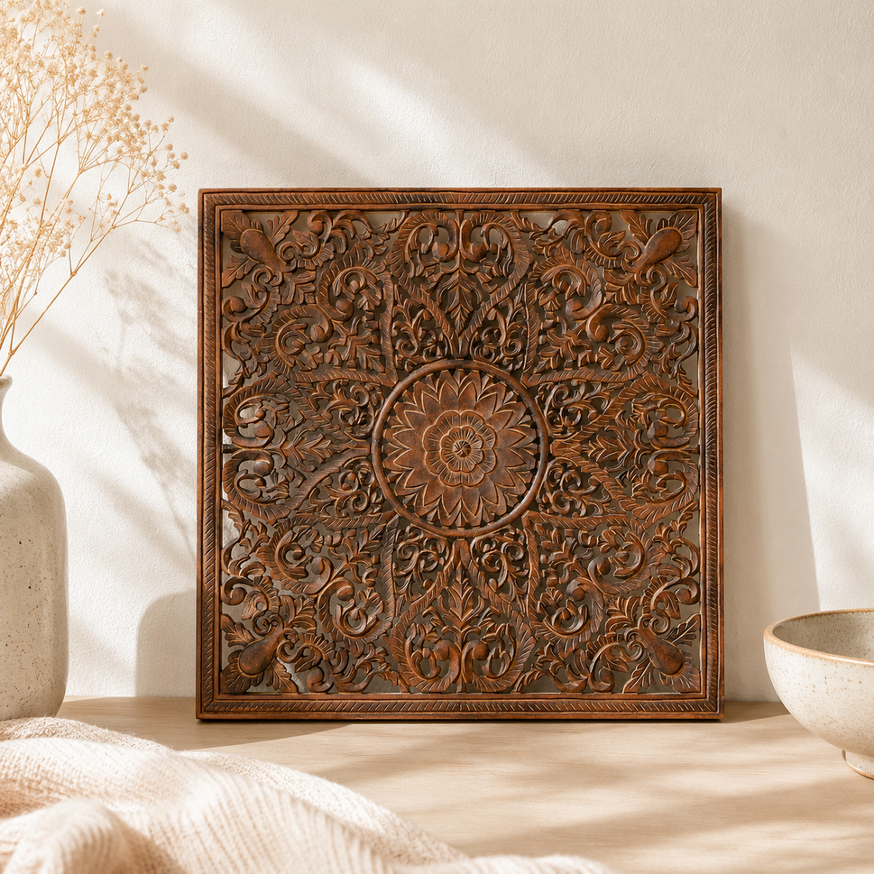 Fink Carved Wall Panel Brown