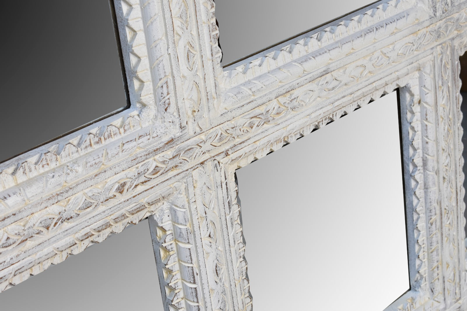 Nova Hand Carved Wooden Mirror