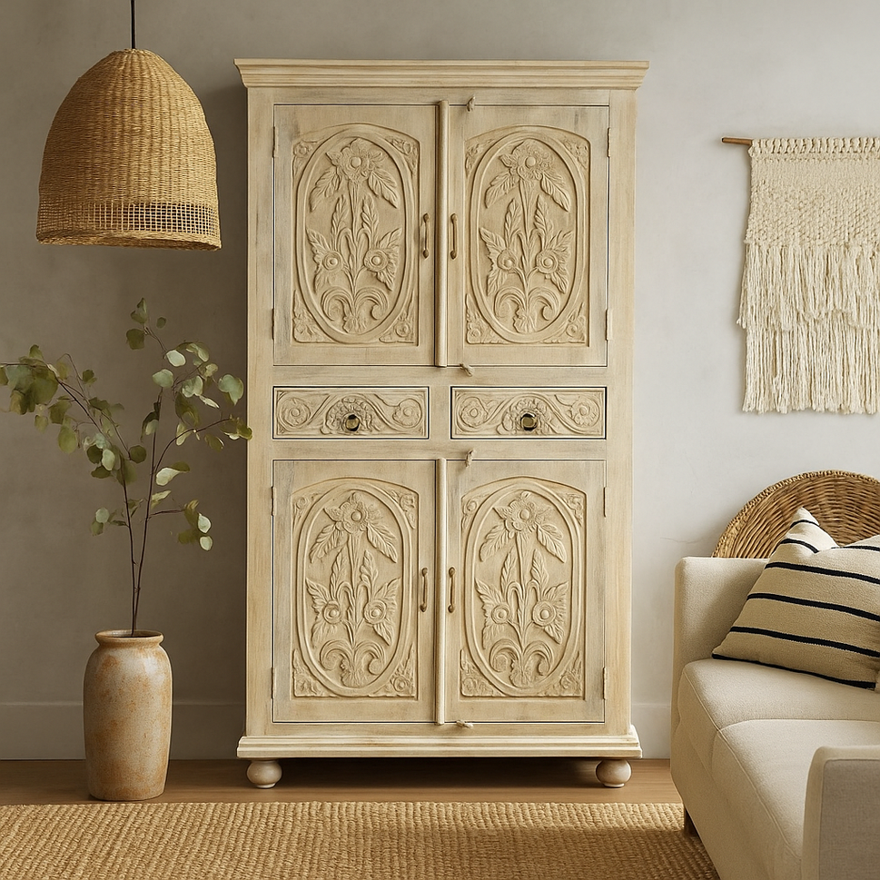 Joe Hand Carved Cabinet