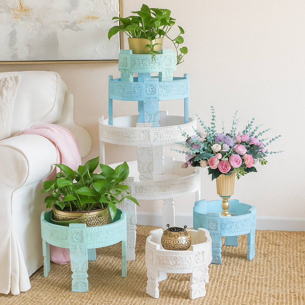 Hari Carved Chakki Table