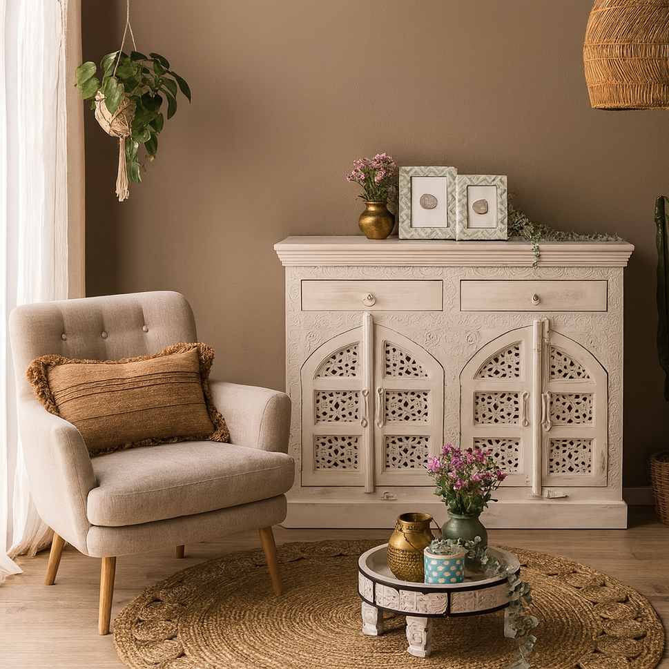 Ana Carved Wooden Cabinet