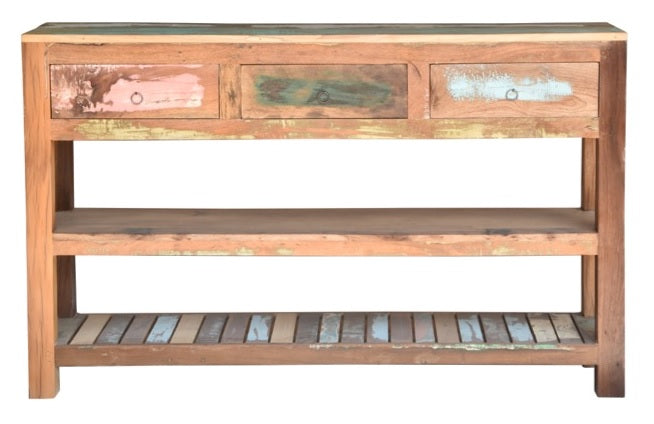 Meta Hand Carved Wooden Console Table