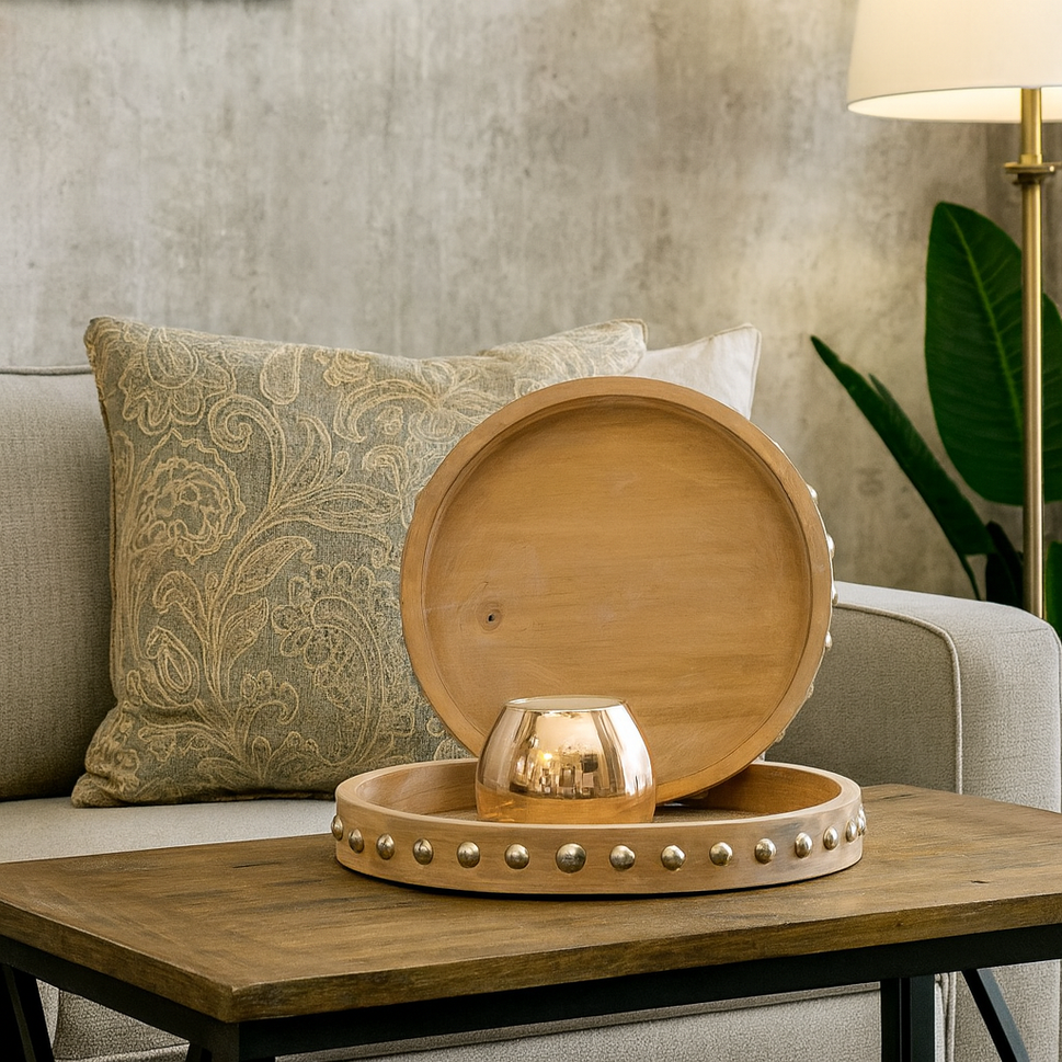 Liam Carved Wooden Tray