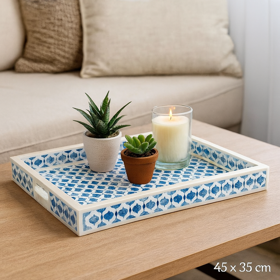 Inola Bone Inlay Geometric Pattern Tray