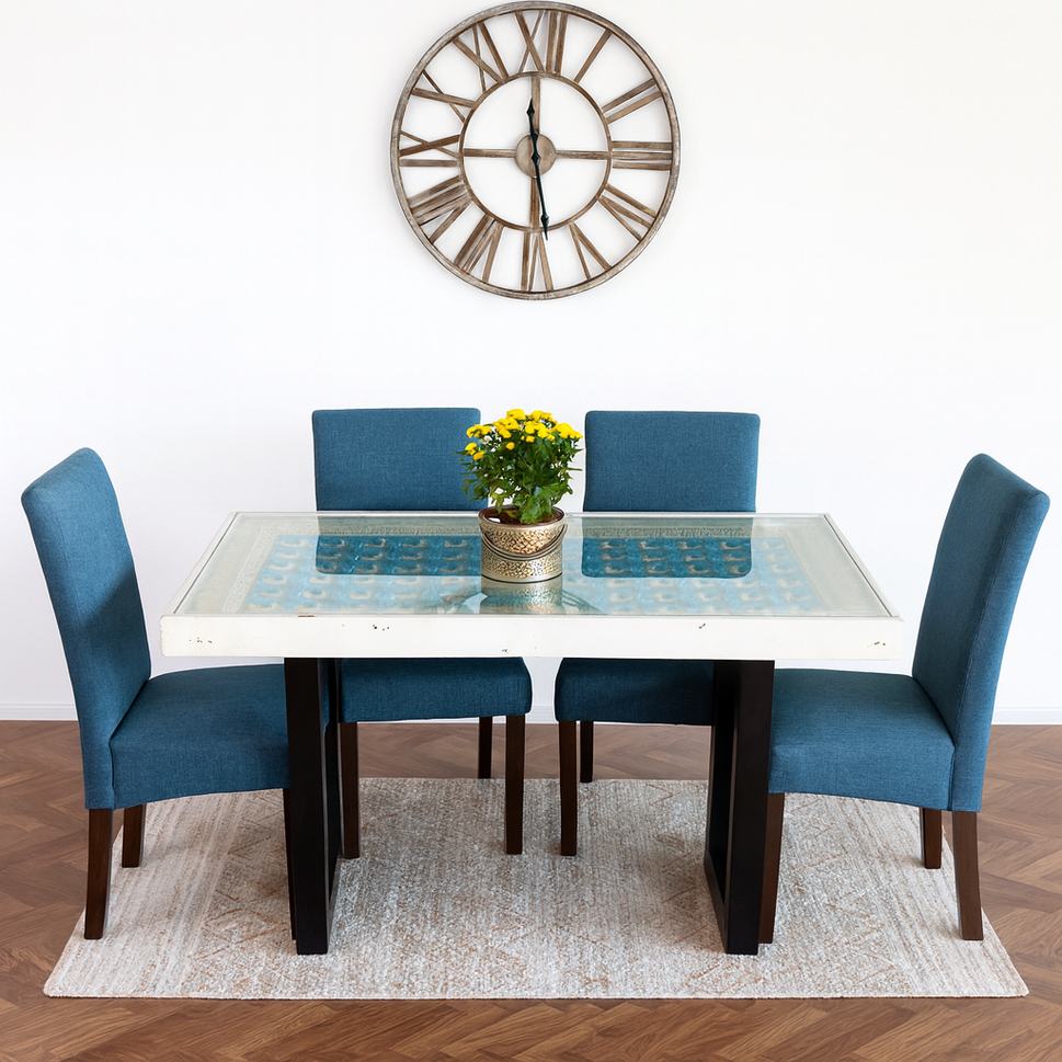 Ranveer Hand Carved Wooden Dining Table