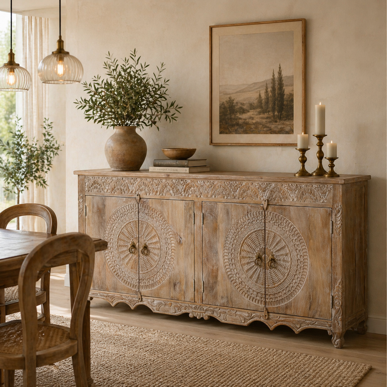 Rose Wooden Carved Chest