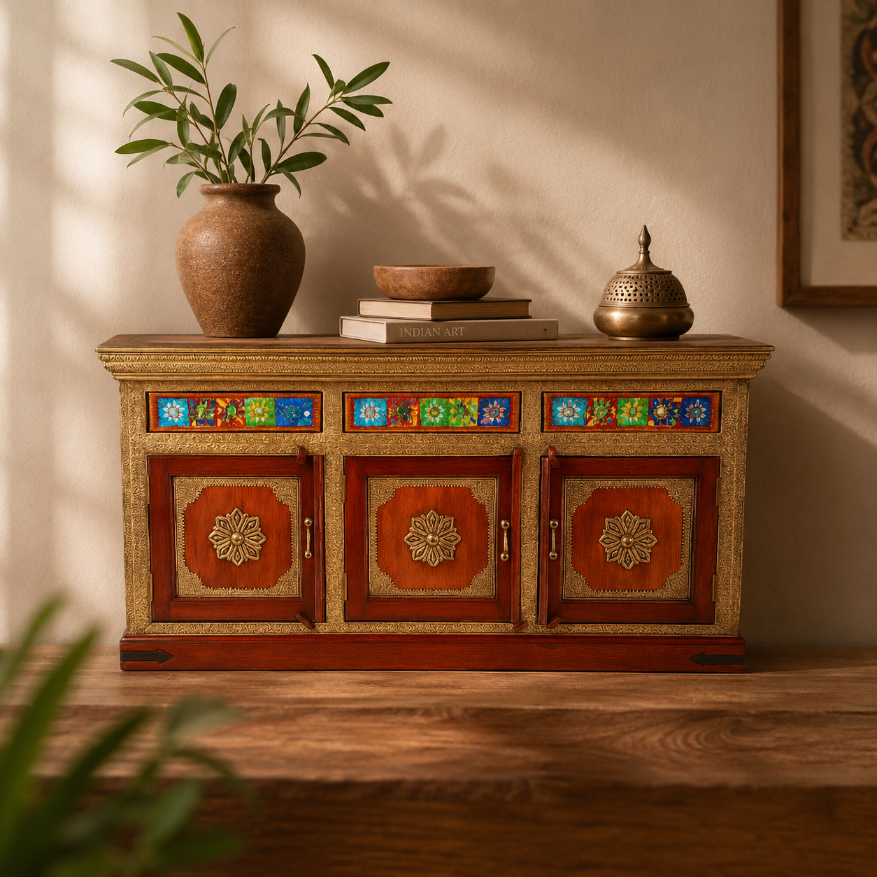 Eve Hand Carved Wooden Sideboard