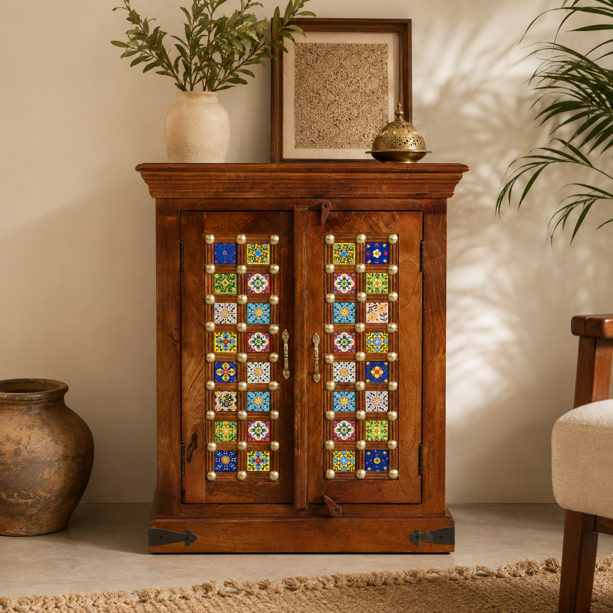 Rocky Hand Carved Cabinet