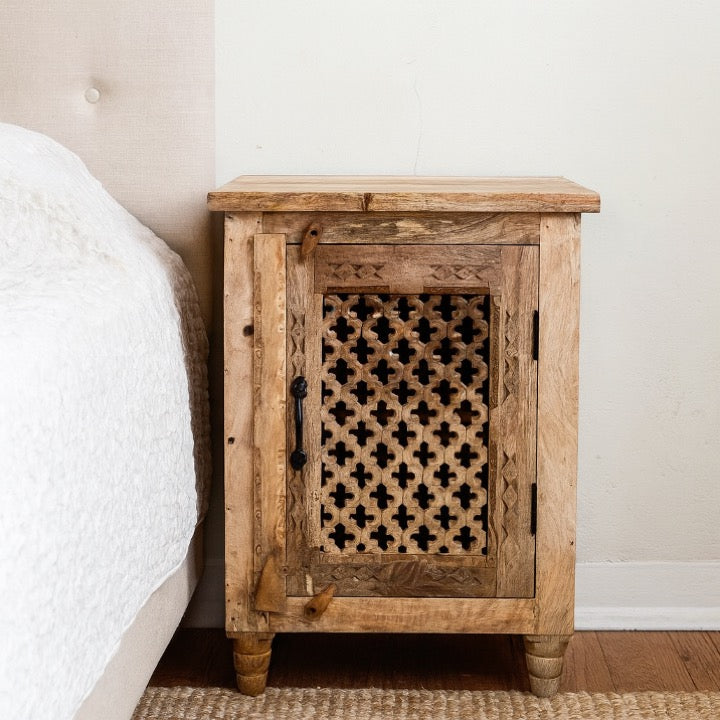 Eden Hand Carved Bedside