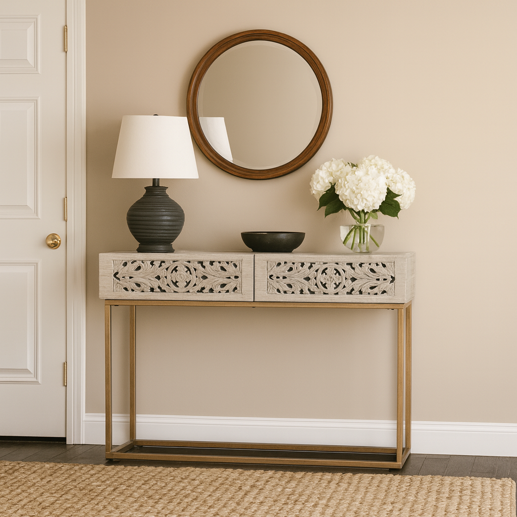 Eva Hand Carved Console Table