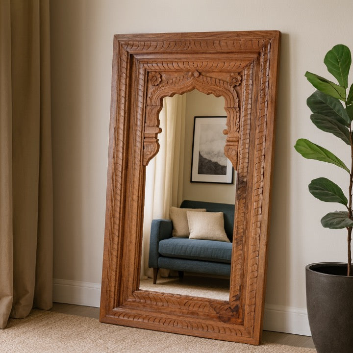 Bryan Hand Carved Wooden Mirror