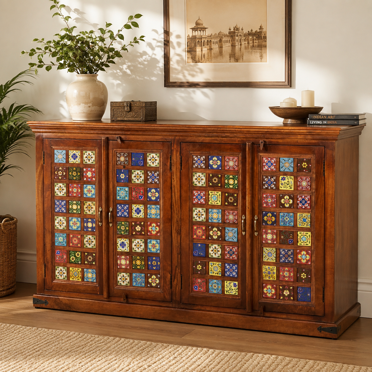 Eoin Hand Carved Wooden Sideboard