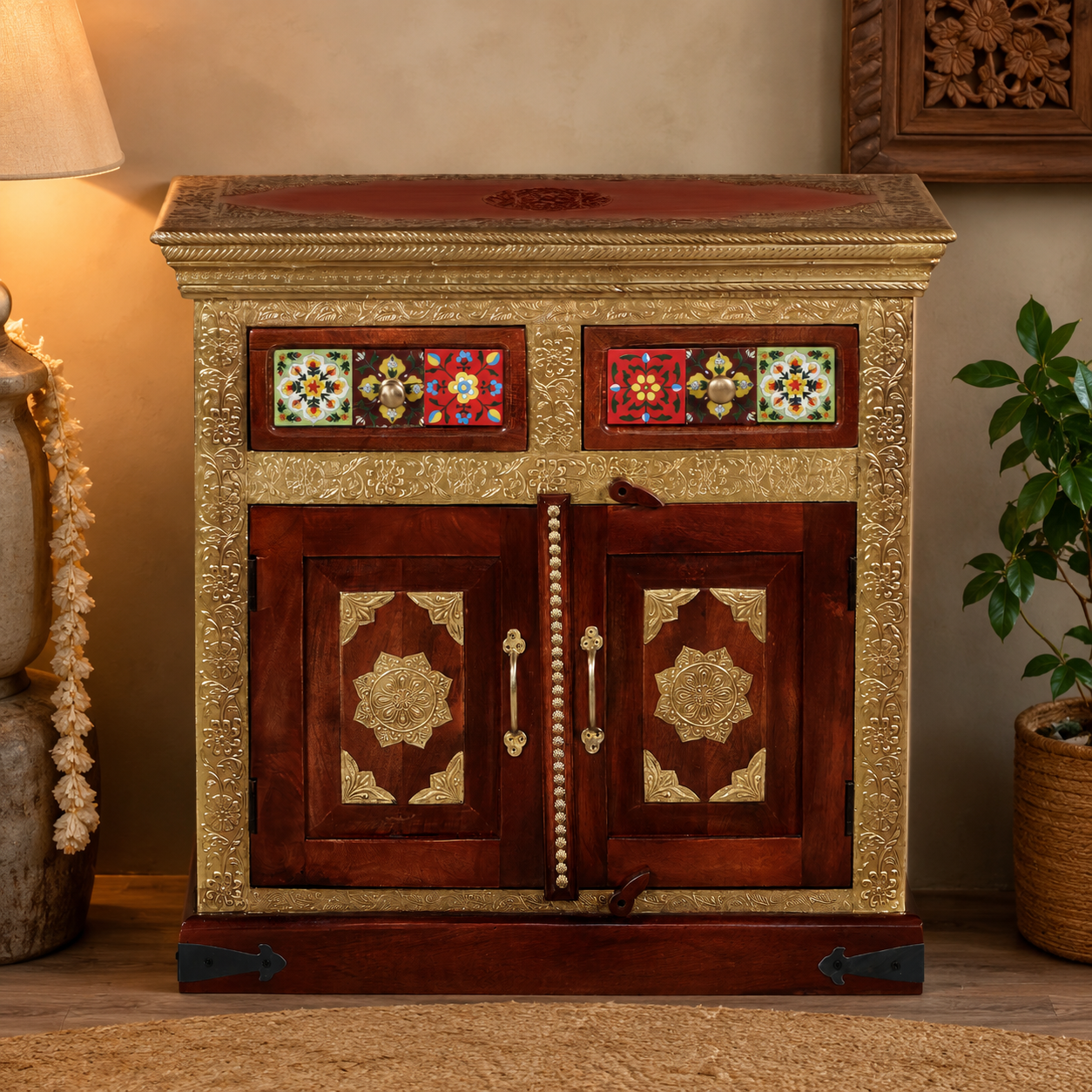 Eoin Hand Carved Wooden chest