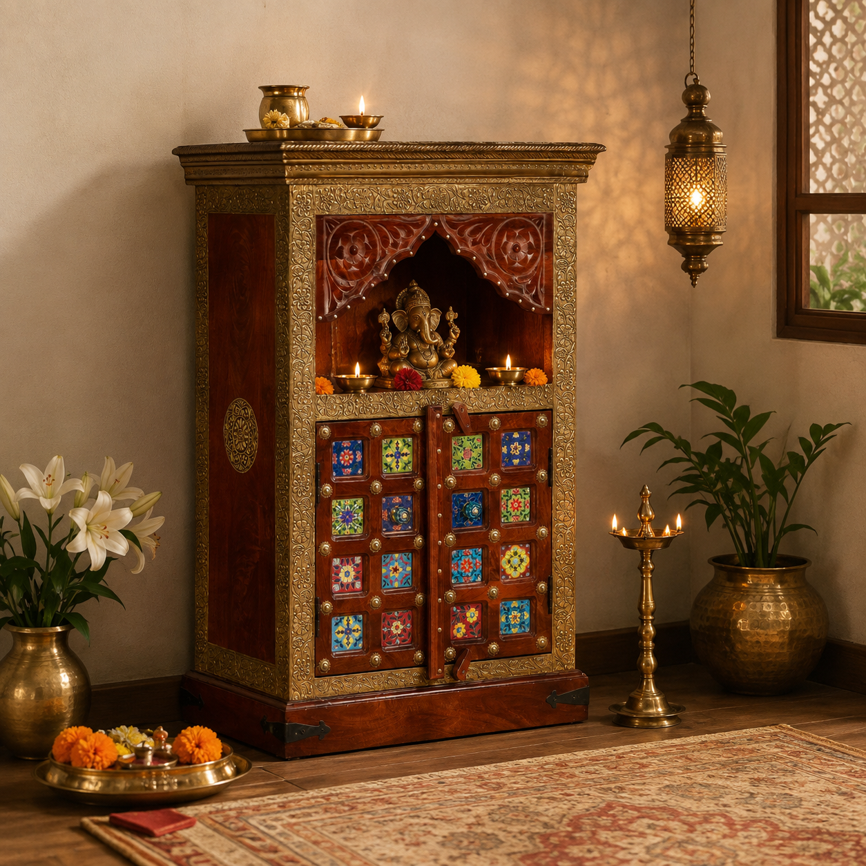 Gopala Hand Carved Wooden Mandir