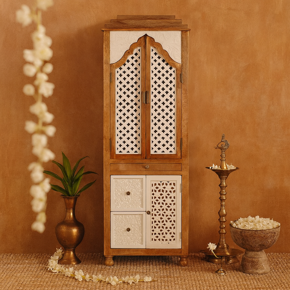 Isha Hand Carved Wooden Mandir