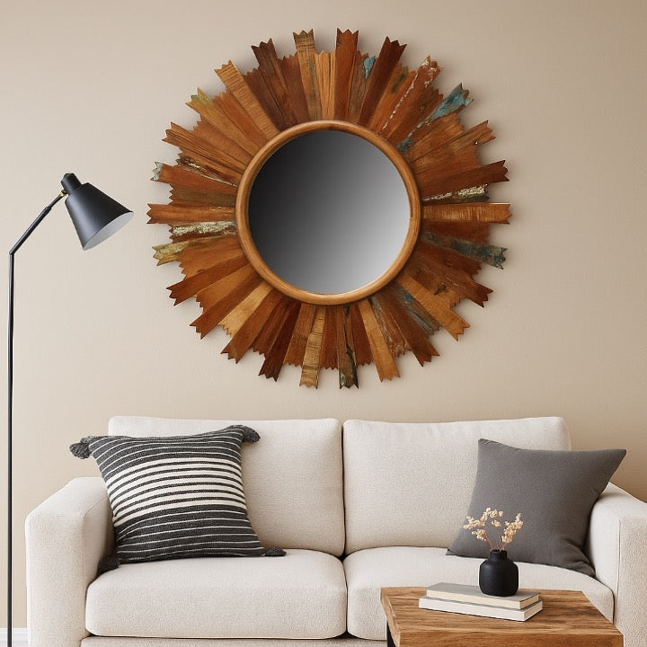 Wilson Hand Carved Wooden Mirror