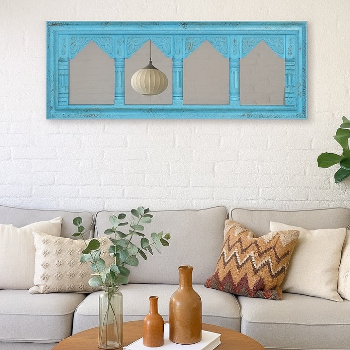 Samantha Hand Carved Wooden Mirror