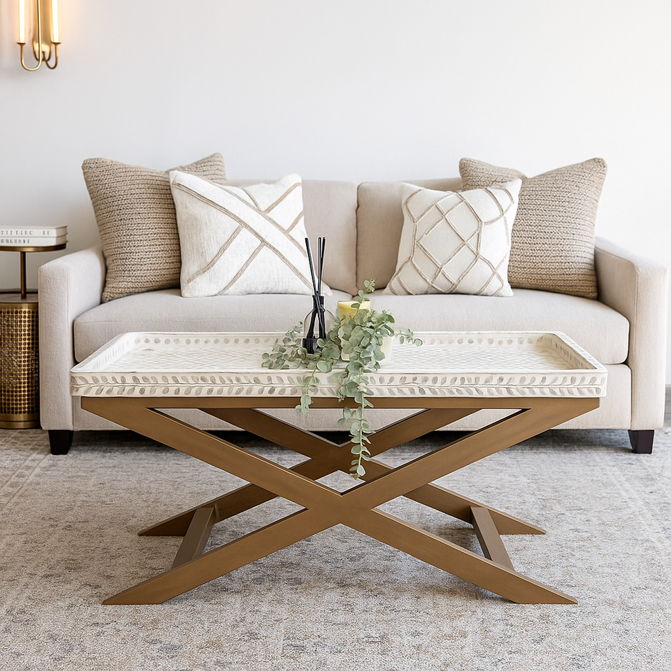 Uma Mother of Pearl Inlay Coffee Table