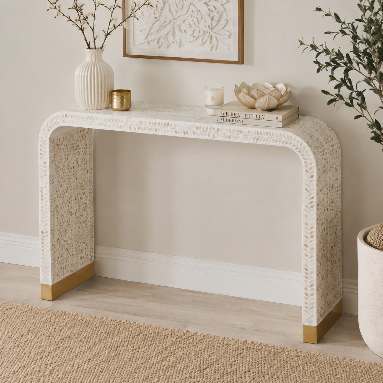 Howey Mother of Pearl Inlay Console Table