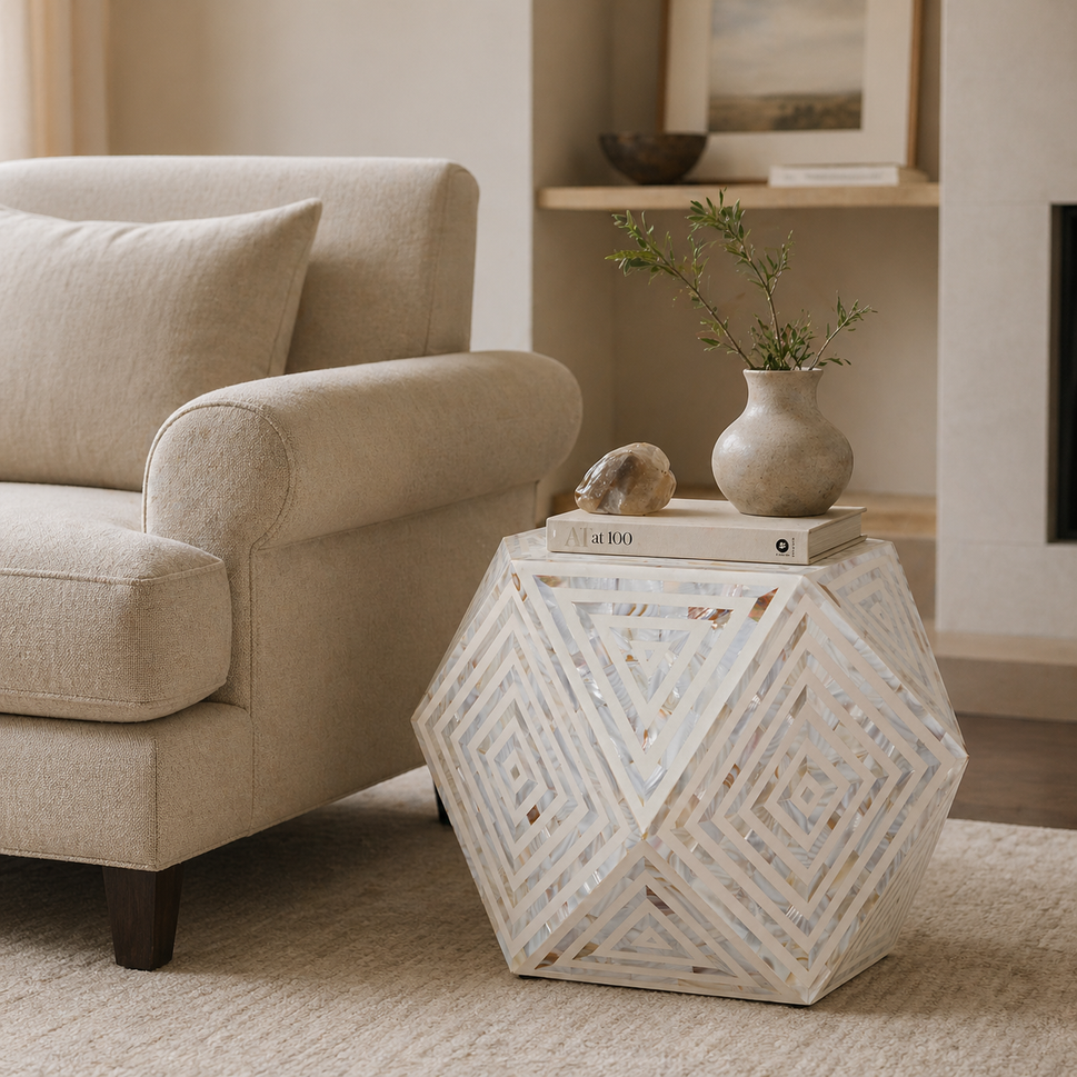 John Mother of Pearl Inlay Stool