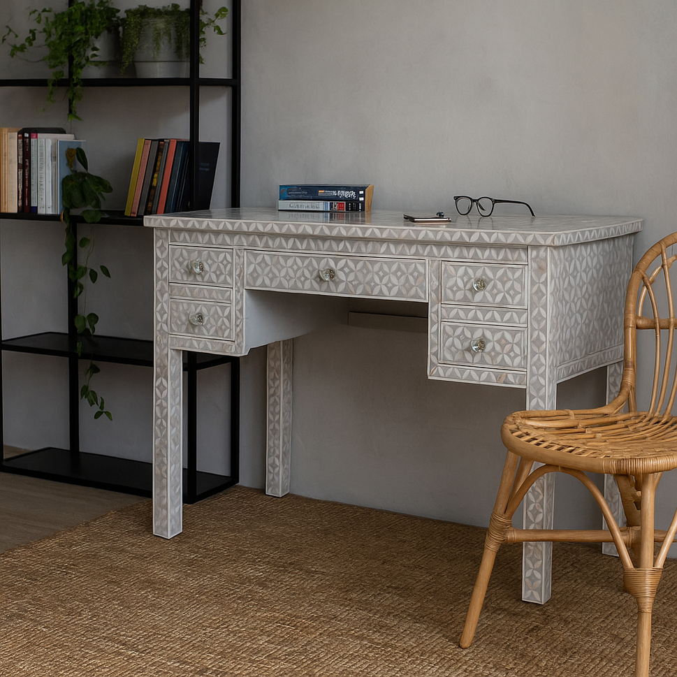 Naina Mother of Pearl Inlay Study Table