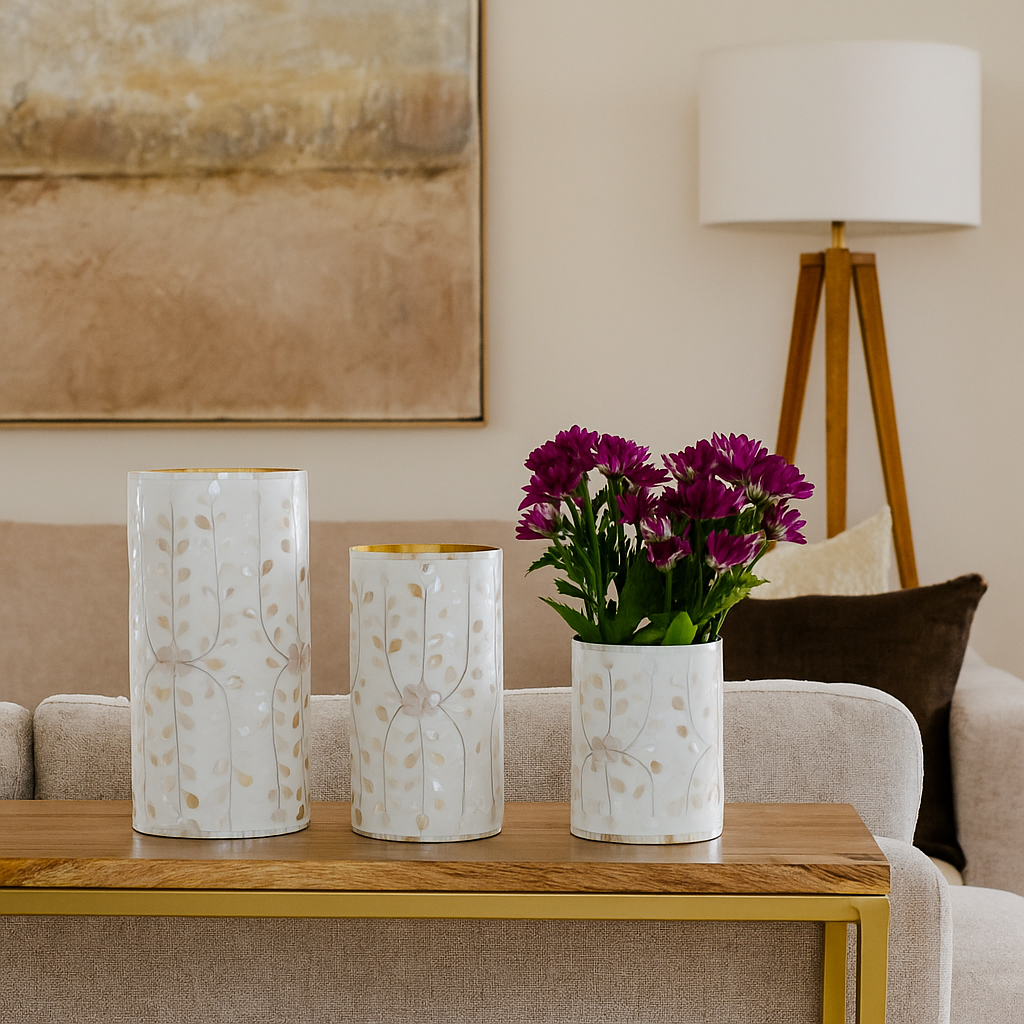 Shea Mother Of Pearl Inlay Vase