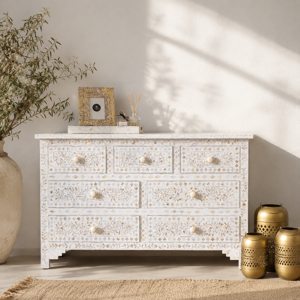 Luca Mother of Pearl Inlay Dresser