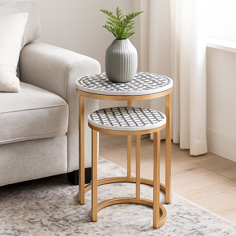 Katie Mother of Pearl Inlay Nesting Tables