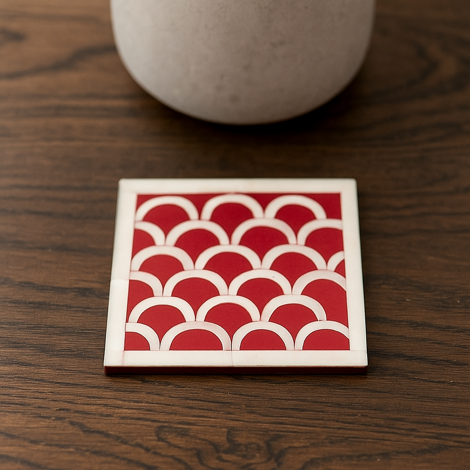 Justin Bone Inlay Multi Colours Coaster