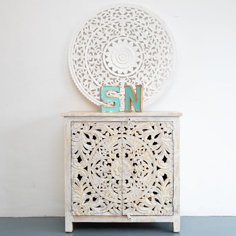 Mica Carved Wooden Chest