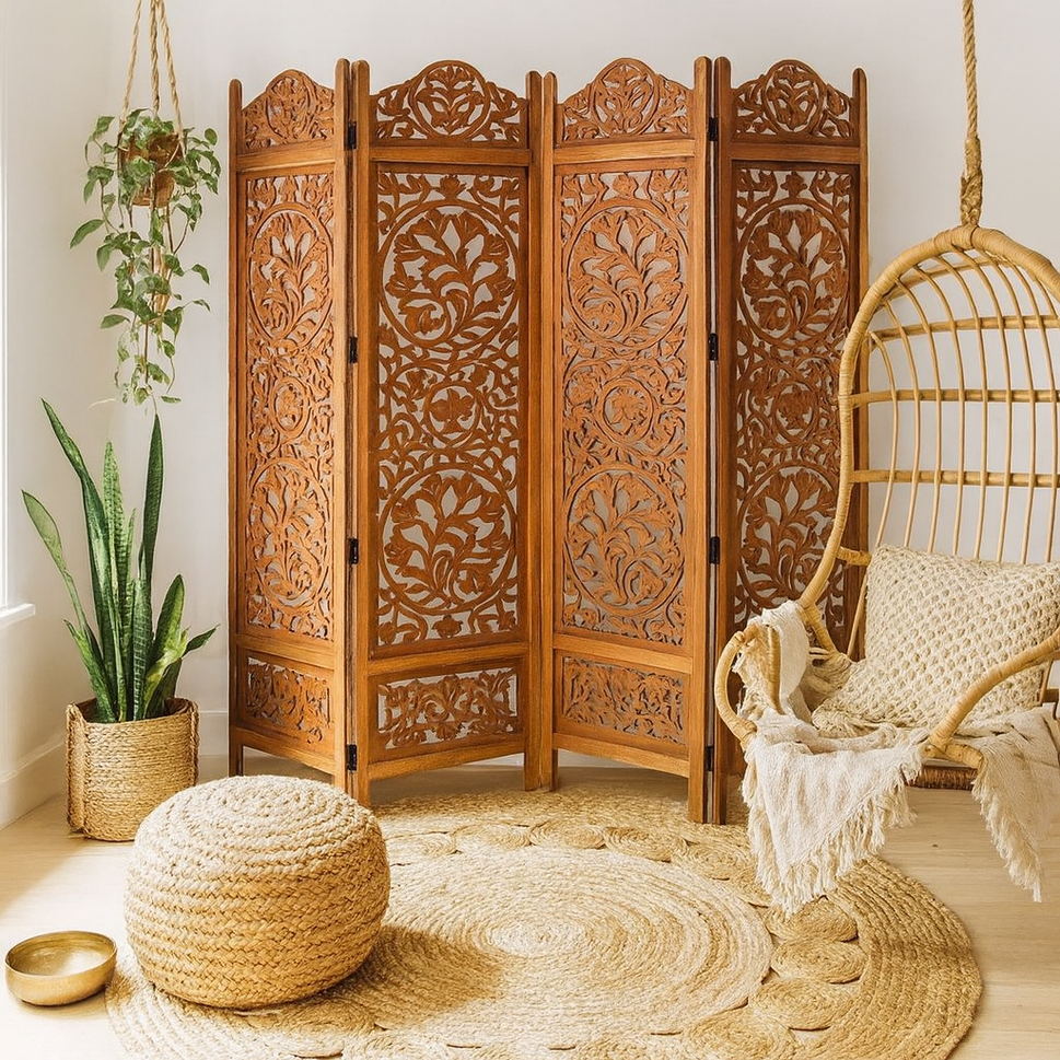 Ava Carved Room Divider