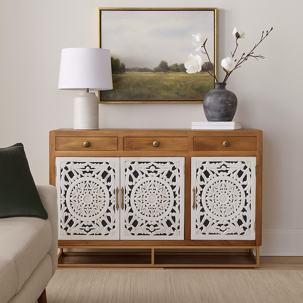 Joseph Carved Wooden Sideboard