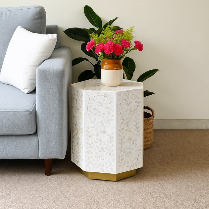 Colin Mother of Pearl Inlay Stool