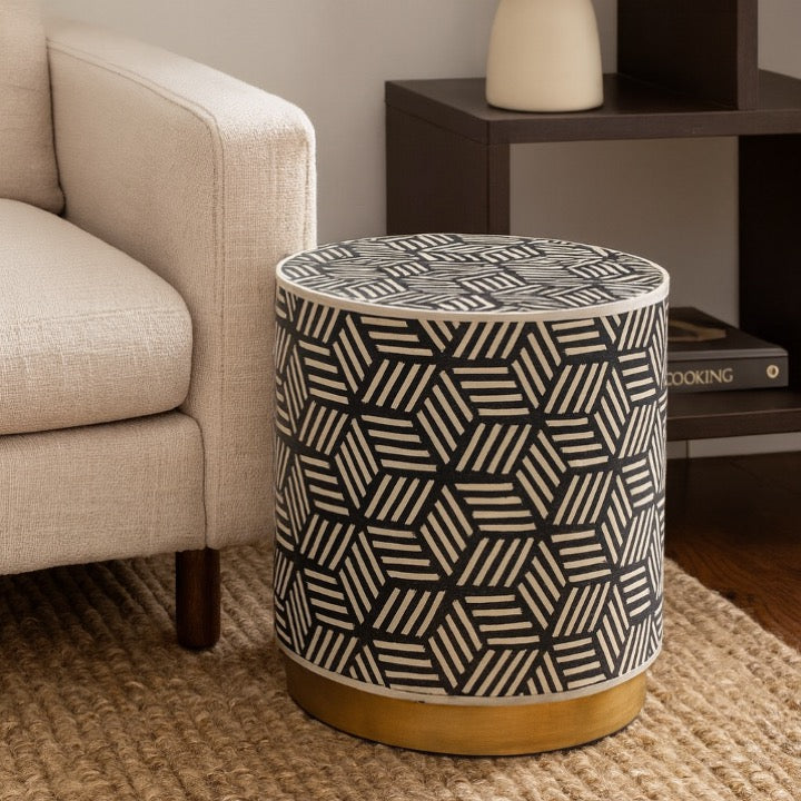 Sam Bone Inlay Stool