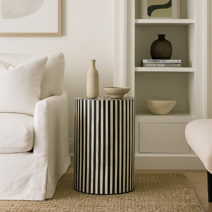 Eli Bone Inlay Stool