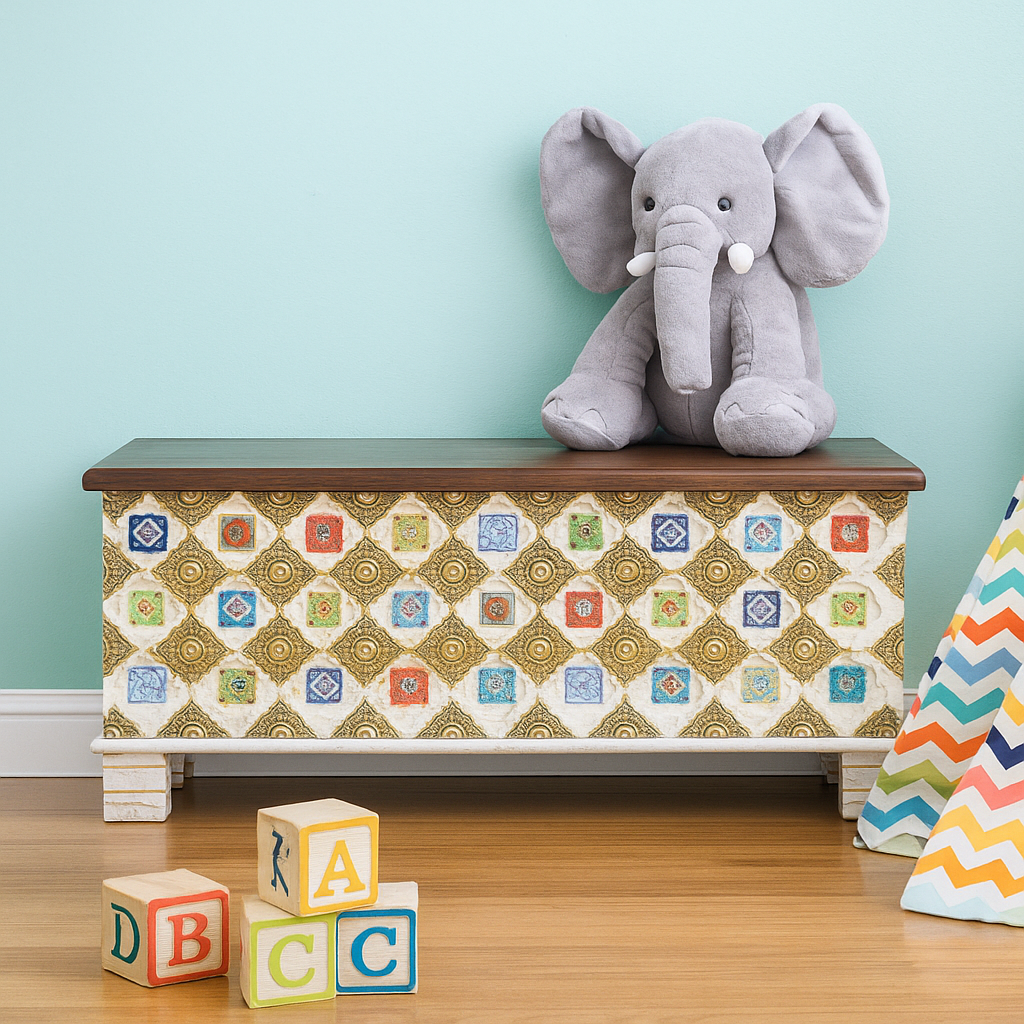 Cameron Carved Wooden Storage Trunk