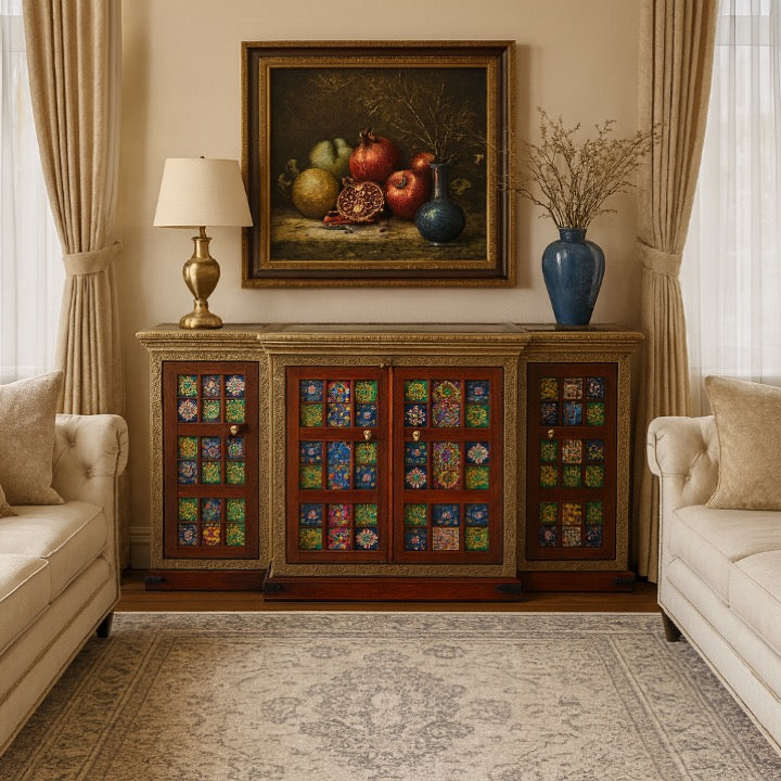 Zyra Wooden Tile Side Board