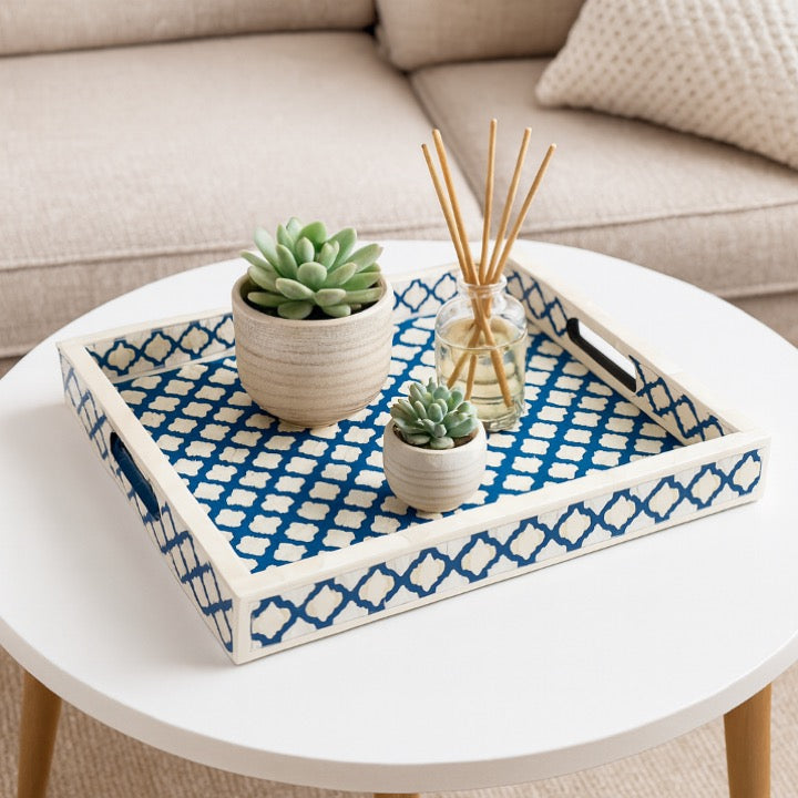 Mira Bone Inlay Moroccan Pattern Tray