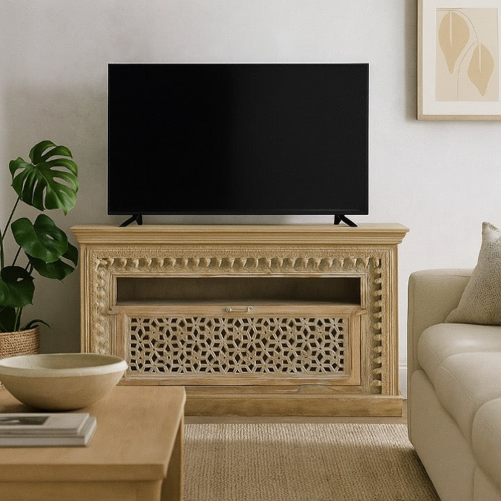 Evie Hand Carved TV Cabinet