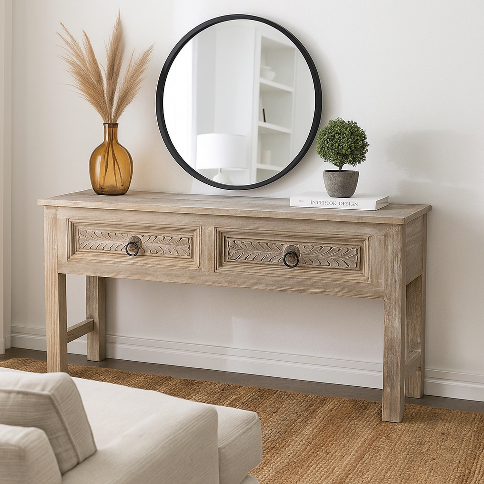 Shray Wooden Hand Carved Console Table