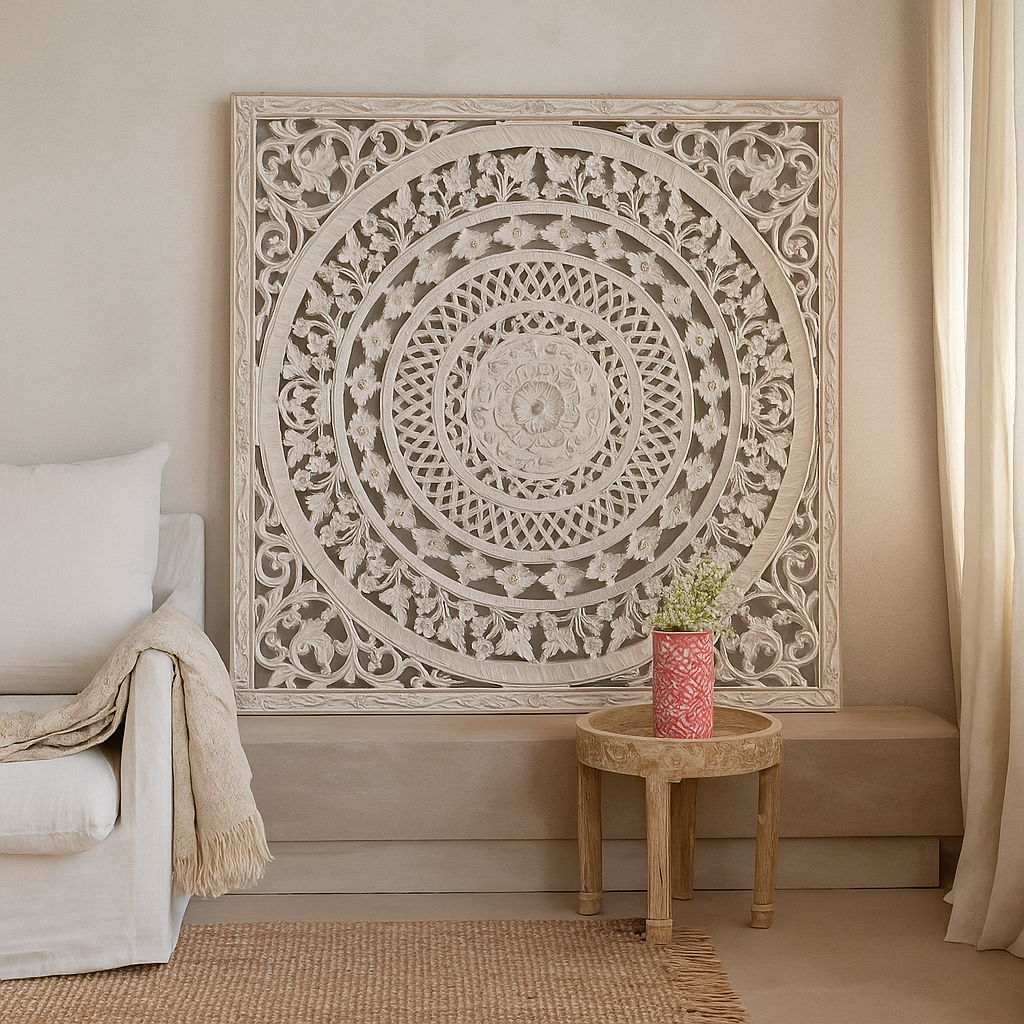 Liza Carved Wall Panel Distressed