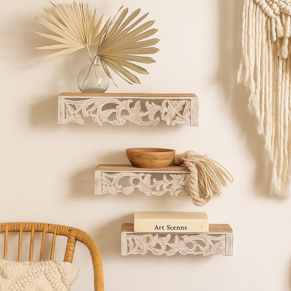 Megan Wooden Wall Shelves Set