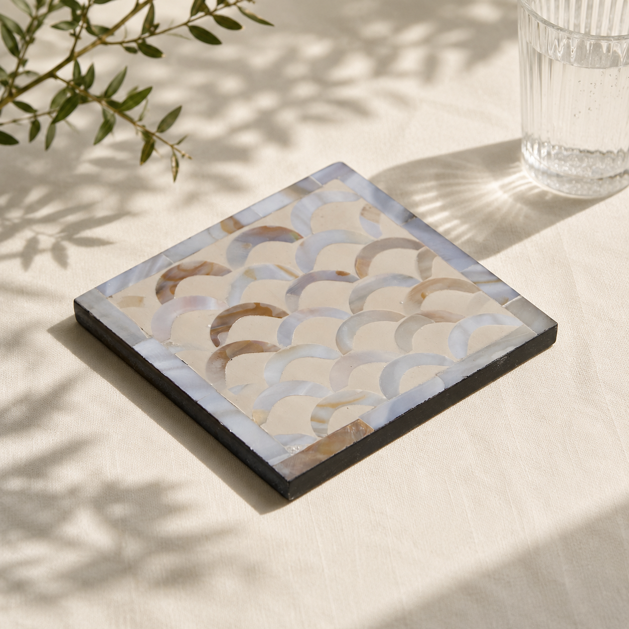 Alwin Mother of Pearl Inlay Coaster