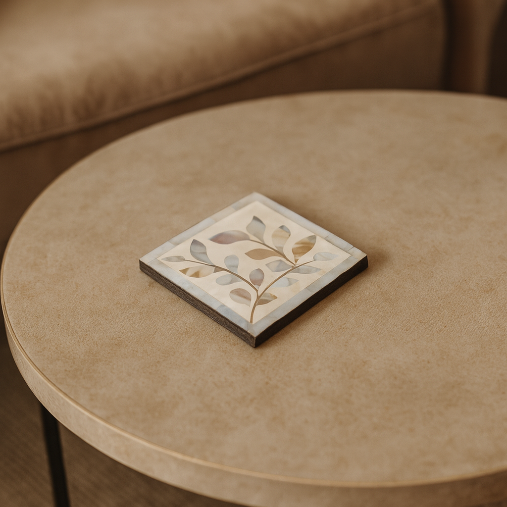 Ivy Mother of Pearl Inlay Coaster