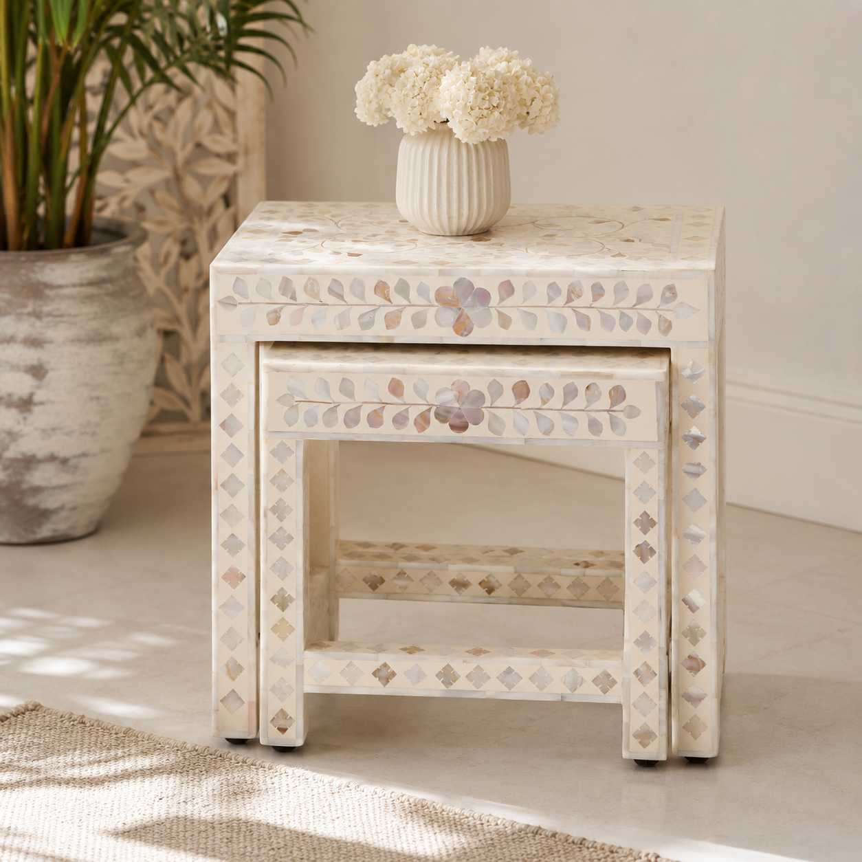 Leah MOP Inlay Nesting Table