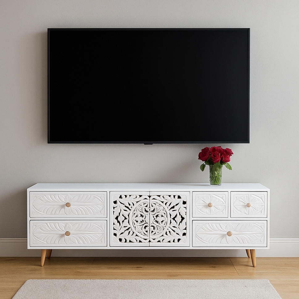 Emily Hand Carved TV Console