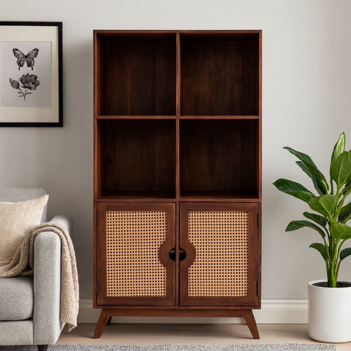 Alex Hand Carved Wooden Bookshelf