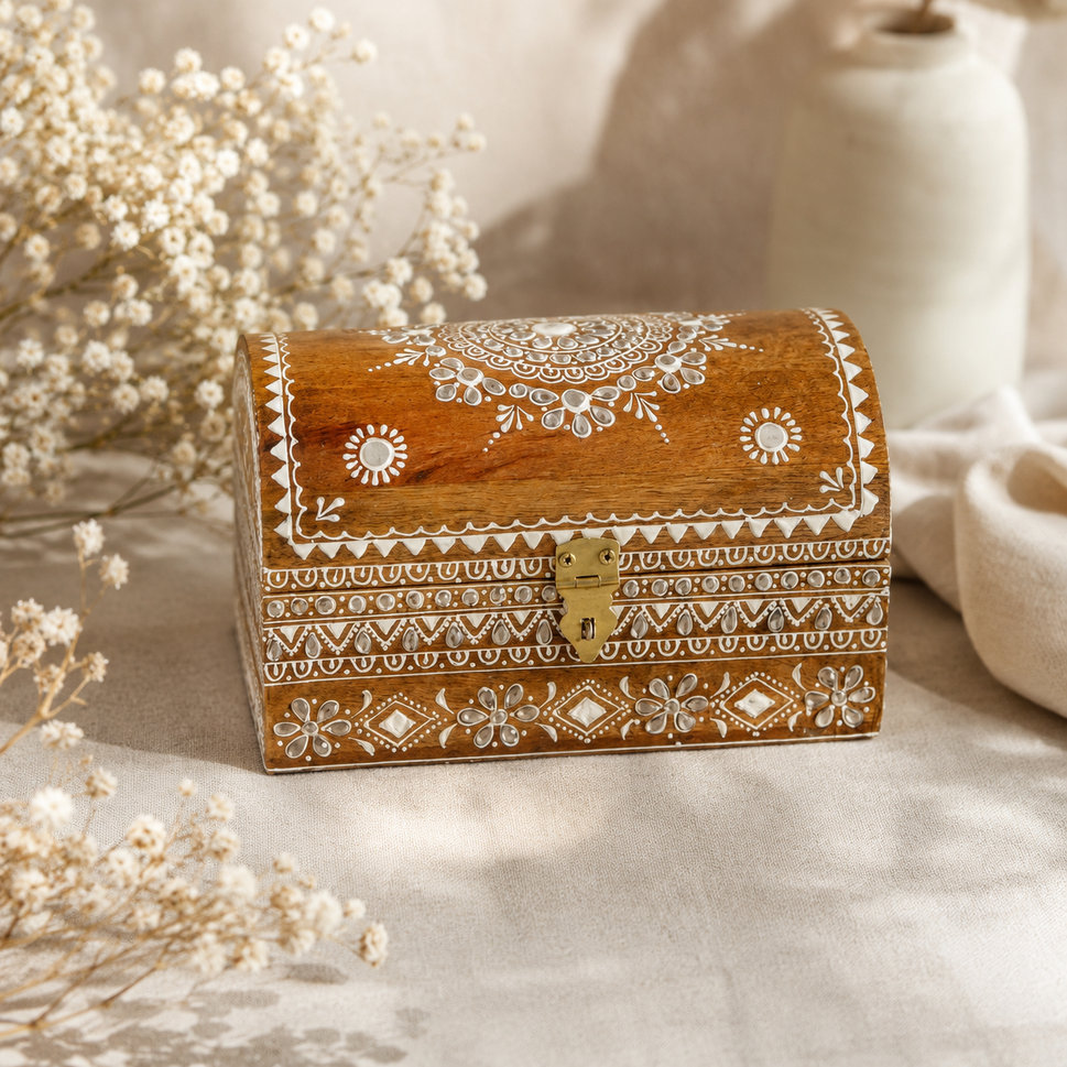 Viva Wooden Hand Painted Storage Box