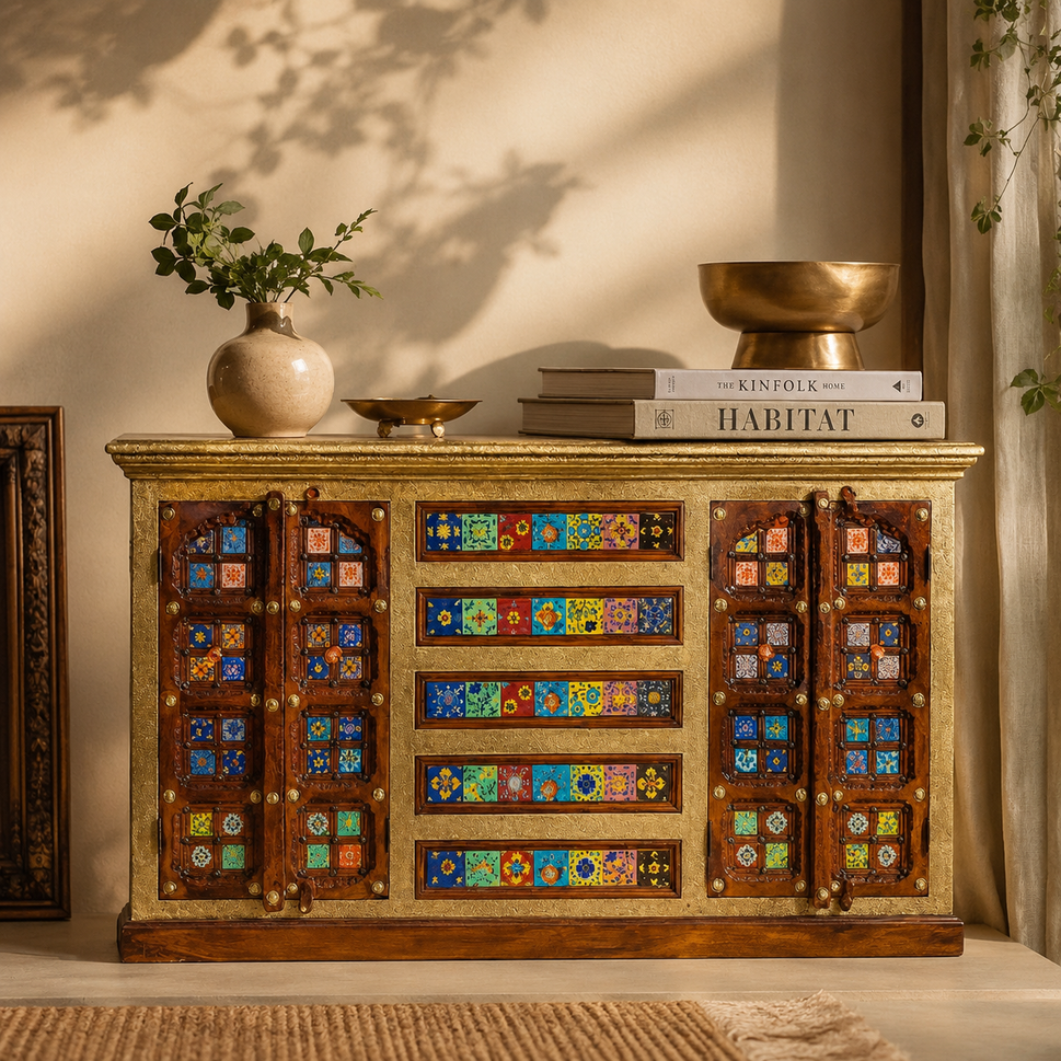 Cleve Wooden Tile Sideboard