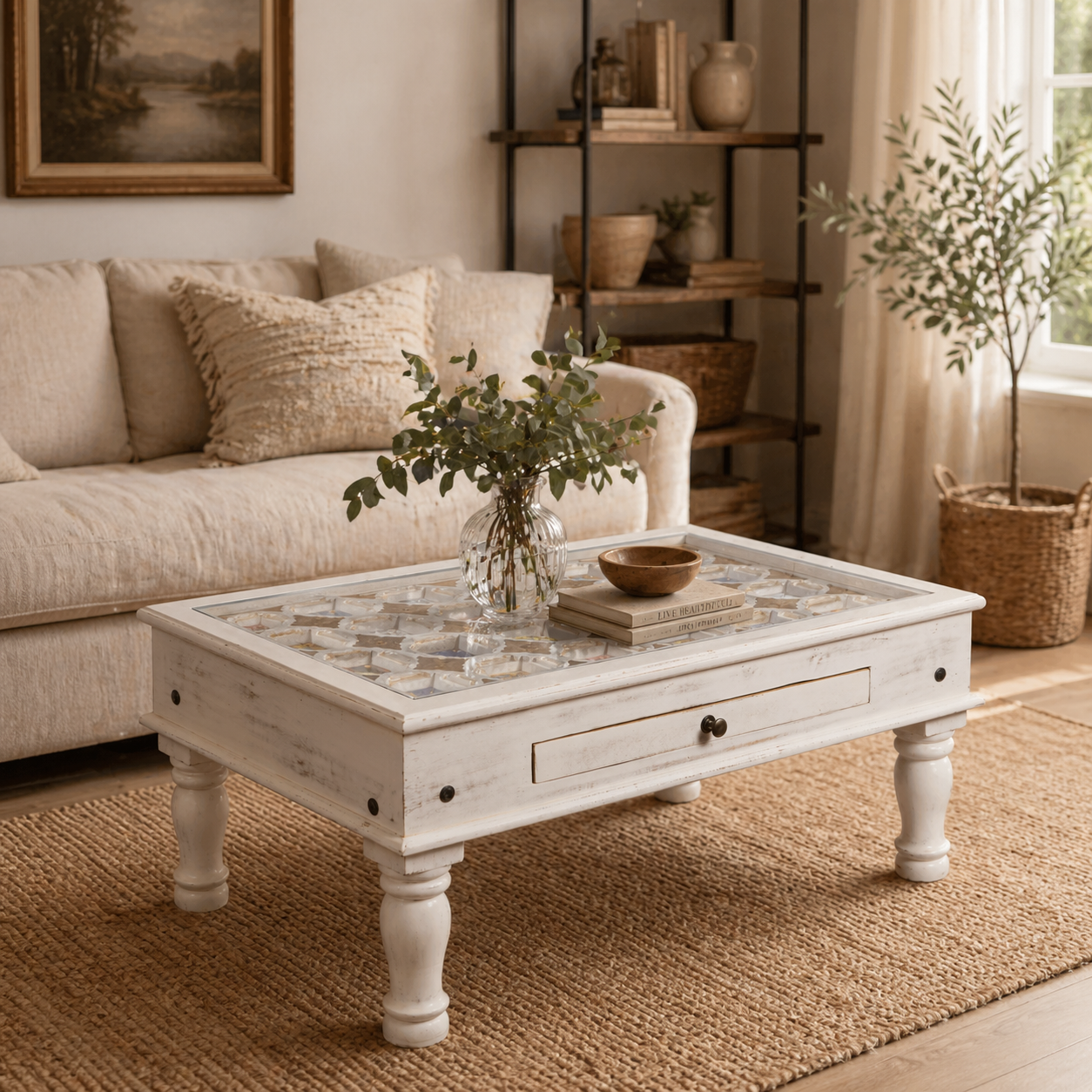 Julie Hand Carved Coffee Table